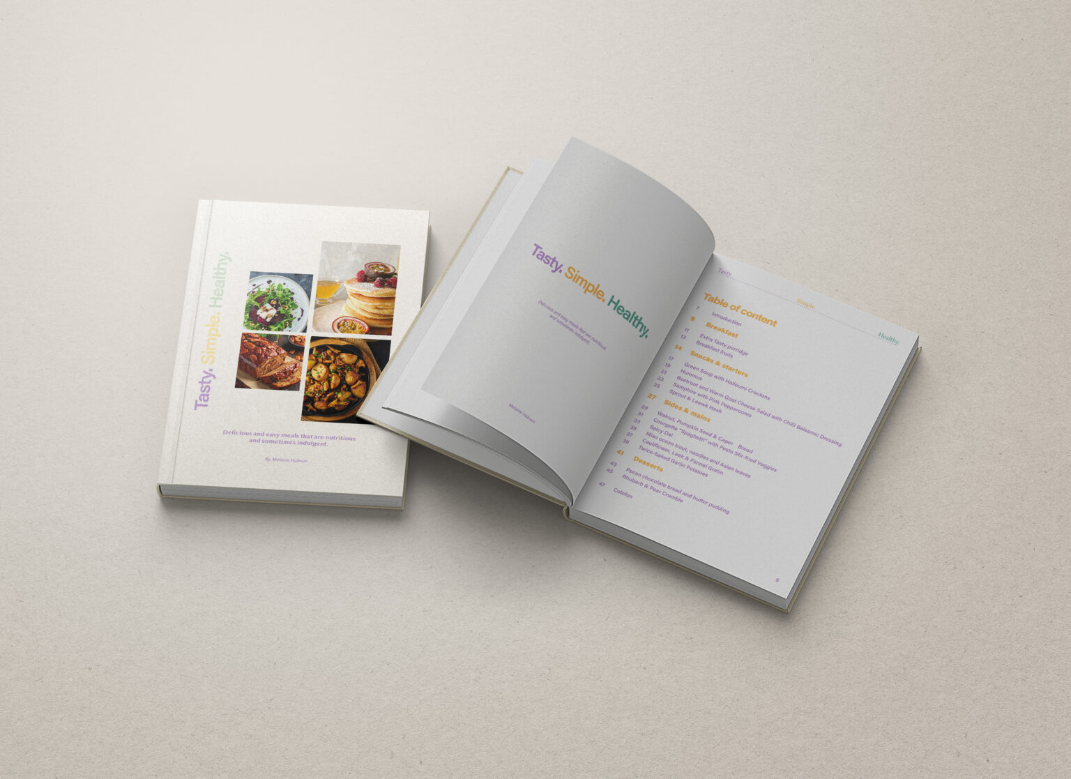 open spread of the cookbook